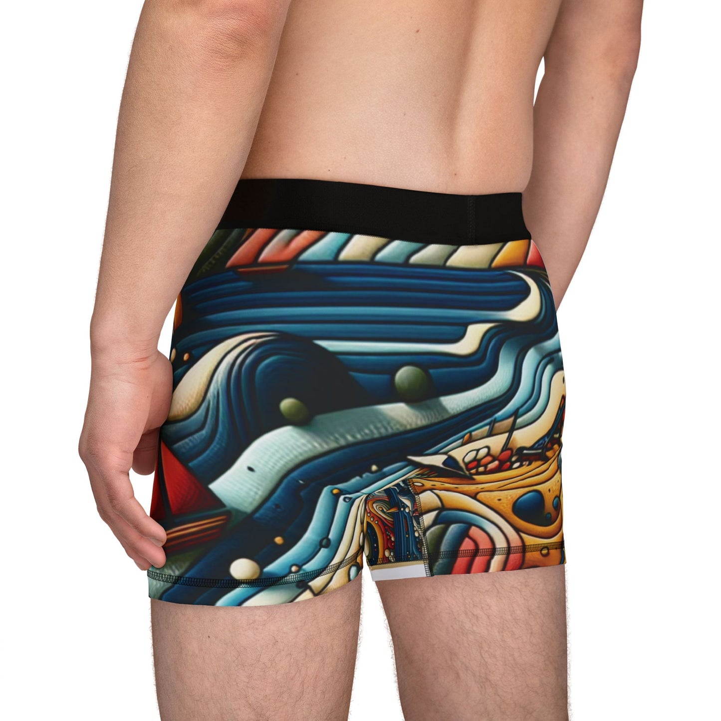Men's Artistic Pattern Boxers, Fun Underwear for Men, Vibrant AOP Boxers, Unique Gift for Him, Colorful Boxer Shorts, Creative Loungewear