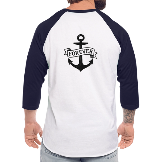 Meyrba Anchor Baseball T-shirt - white/navy