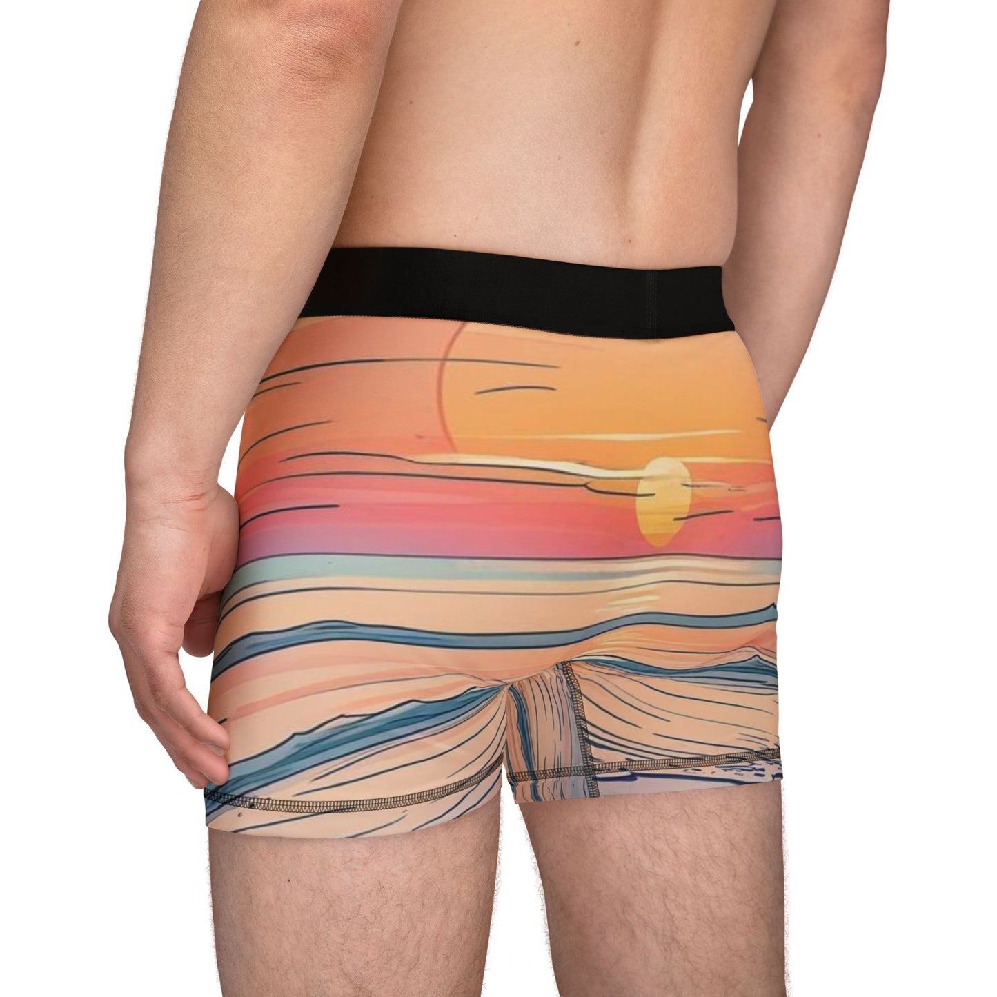 Vibrant Sunset Men's Boxers, Colorful Underwear, Gifts for Him, Relaxed Vibe, Beachwear, Summer Essentials, Tropical Print