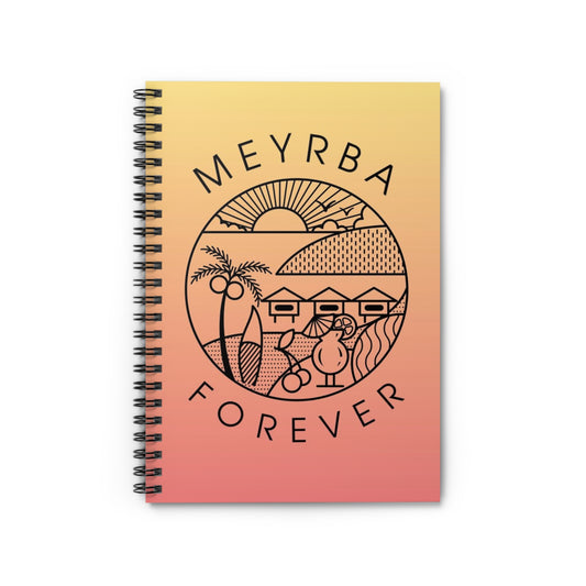 Sunset Spiral Notebook - MEYBA Forever, Motivational Journal, Perfect Gift for Students, Beach Lover Notebook, Aesthetic Writing Pad