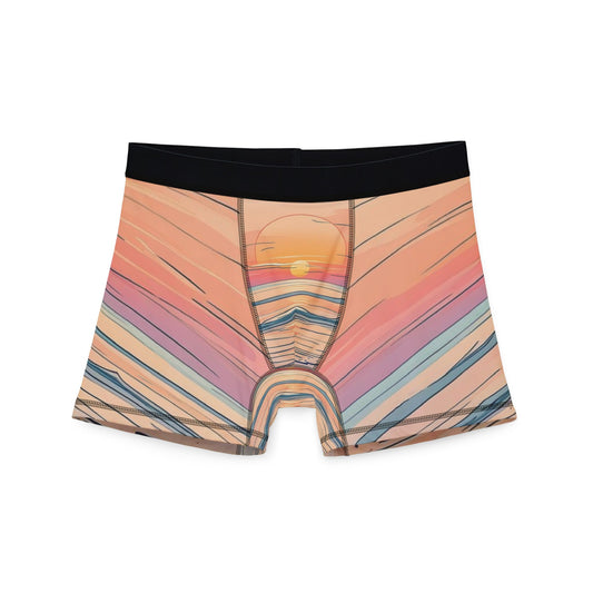 Vibrant Sunset Men's Boxers, Colorful Underwear, Gifts for Him, Relaxed Vibe, Beachwear, Summer Essentials, Tropical Print