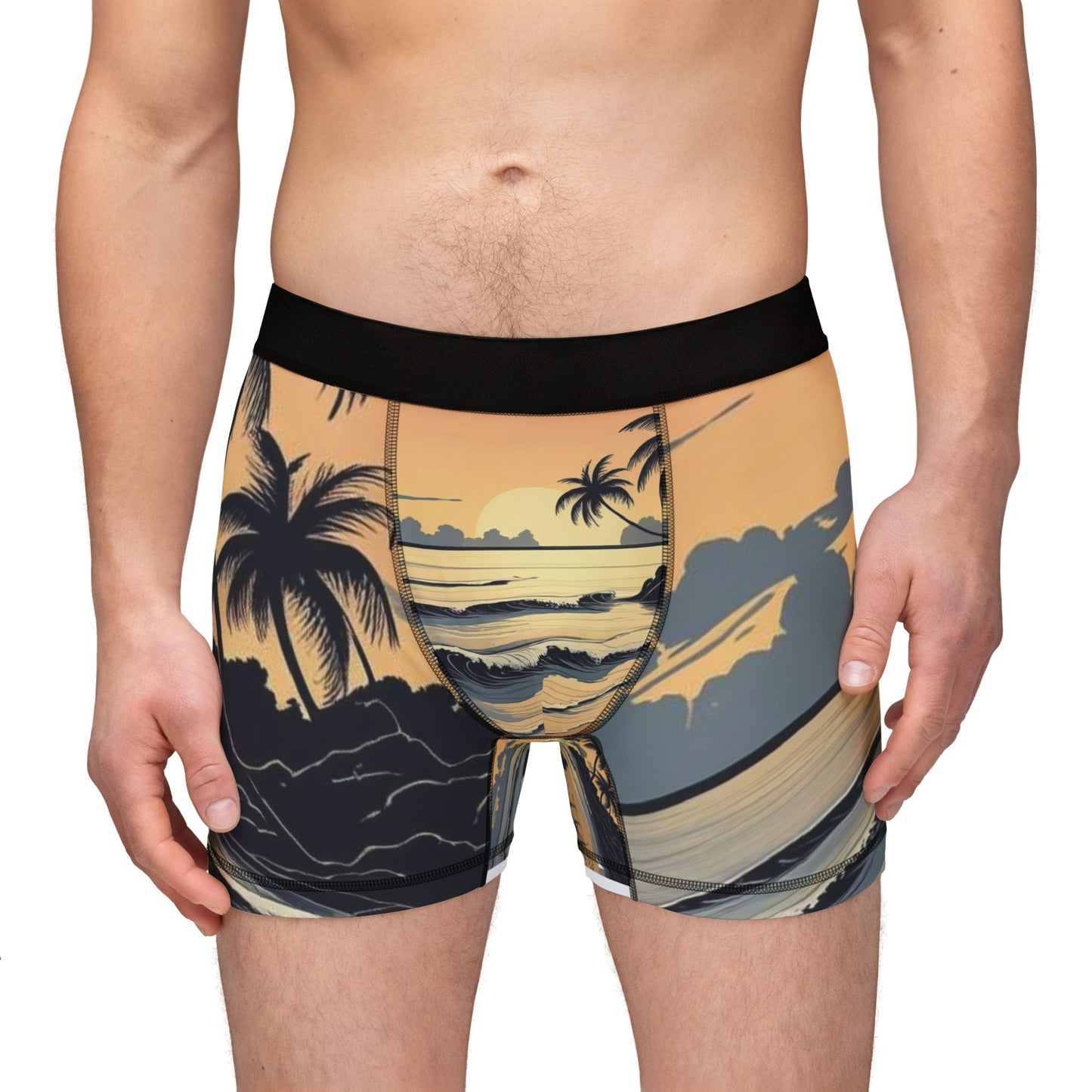 Tropical Print Boxers, Men's Underwear, Summer Loungewear, Beach Vibe Shorts, Gift for Him
