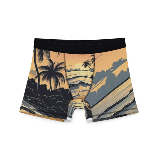 Tropical Print Boxers, Men's Underwear, Summer Loungewear, Beach Vibe Shorts, Gift for Him