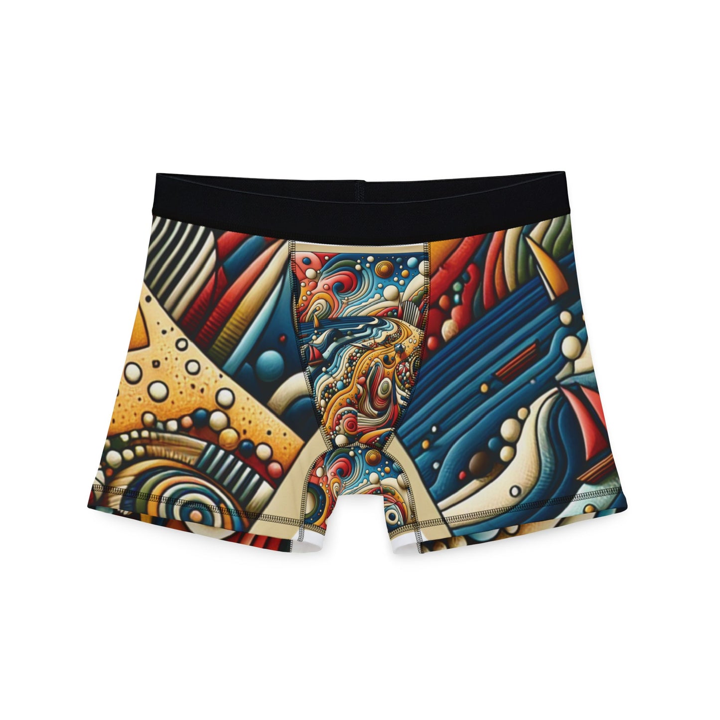 Men's Artistic Pattern Boxers, Fun Underwear for Men, Vibrant AOP Boxers, Unique Gift for Him, Colorful Boxer Shorts, Creative Loungewear