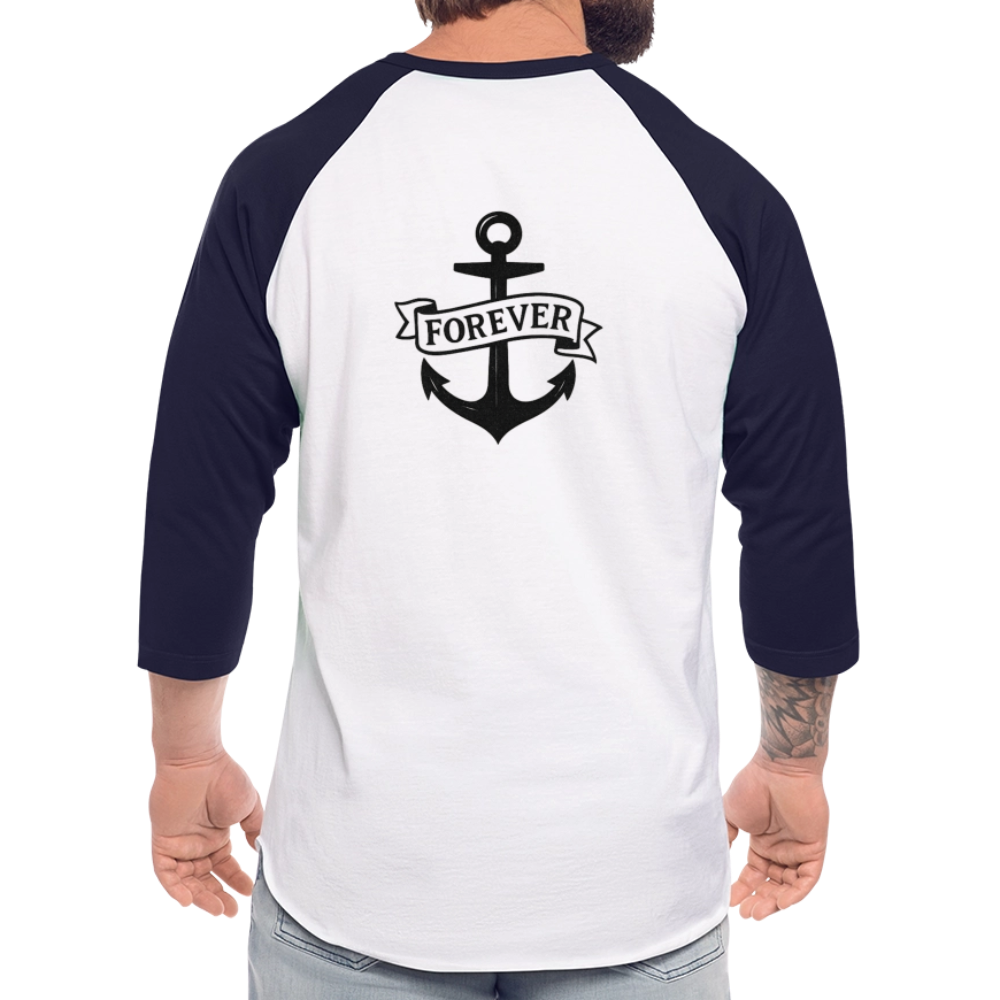 Meyrba Anchor Baseball T-shirt - white/navy