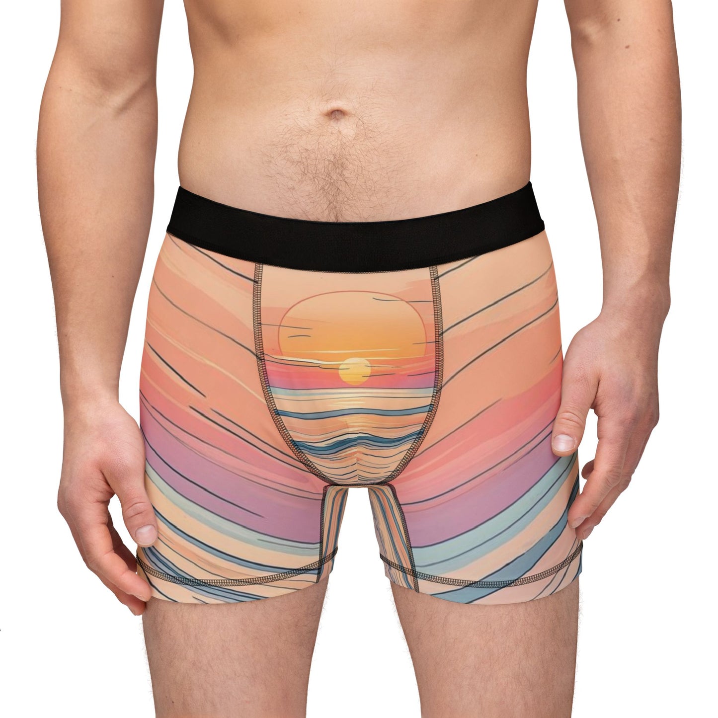 Vibrant Sunset Men's Boxers, Colorful Underwear, Gifts for Him, Relaxed Vibe, Beachwear, Summer Essentials, Tropical Print